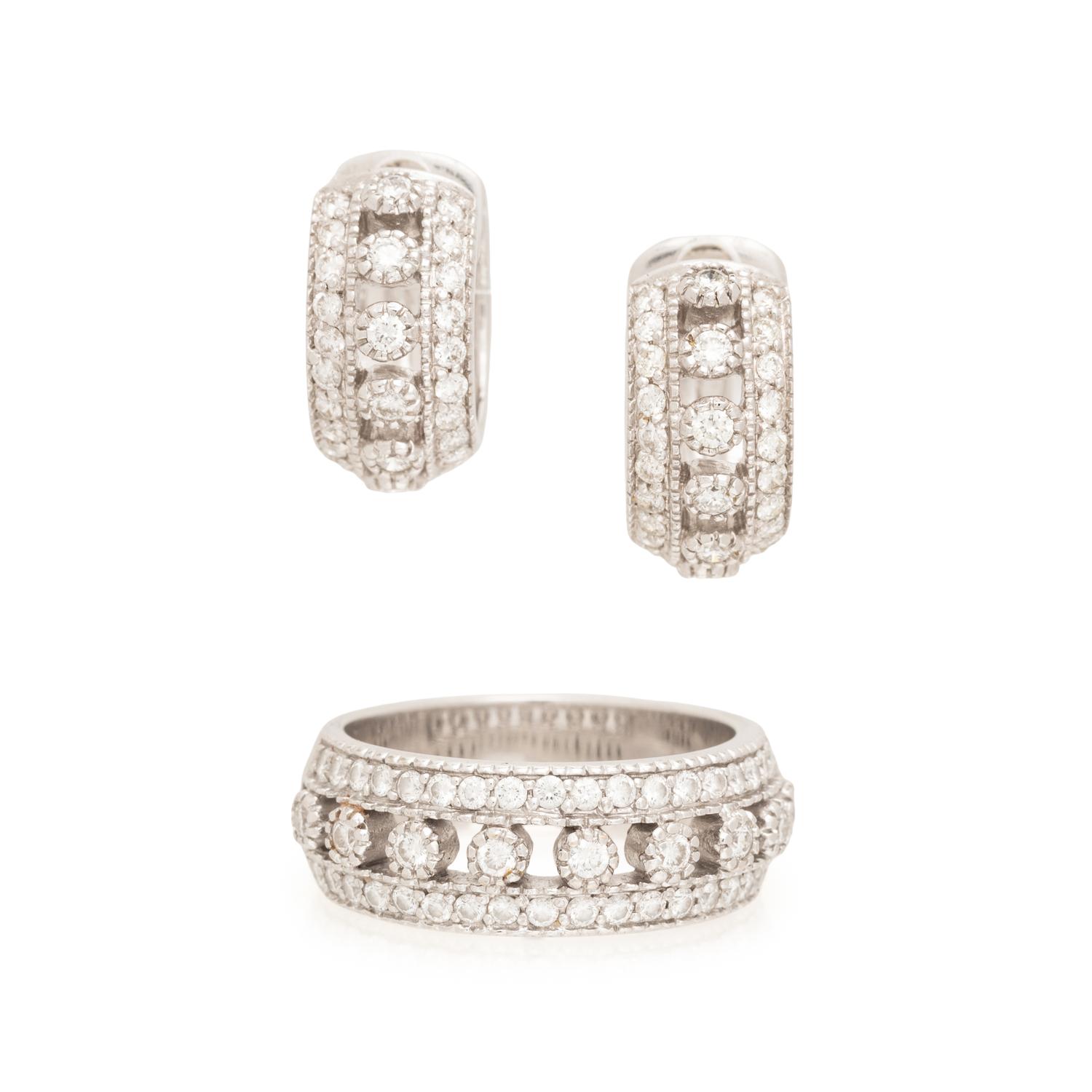 KWIAT, DIAMOND EARRINGS AND RING