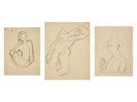 Three Works: The Smoker; together with Two Sketches of a Nude (3)