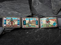 Silver and Mosaic Inlay Katsina Concha Belt