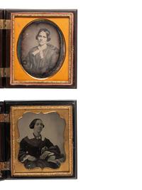 [EARLY PHOTOGRAPHY]. 9 figural, floral, and geometric Union cases containing images of women.