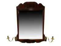 Queen Anne mahogany looking glass with brass candlearms 18th/19th century