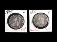 Two Capped Bust 50c Coins