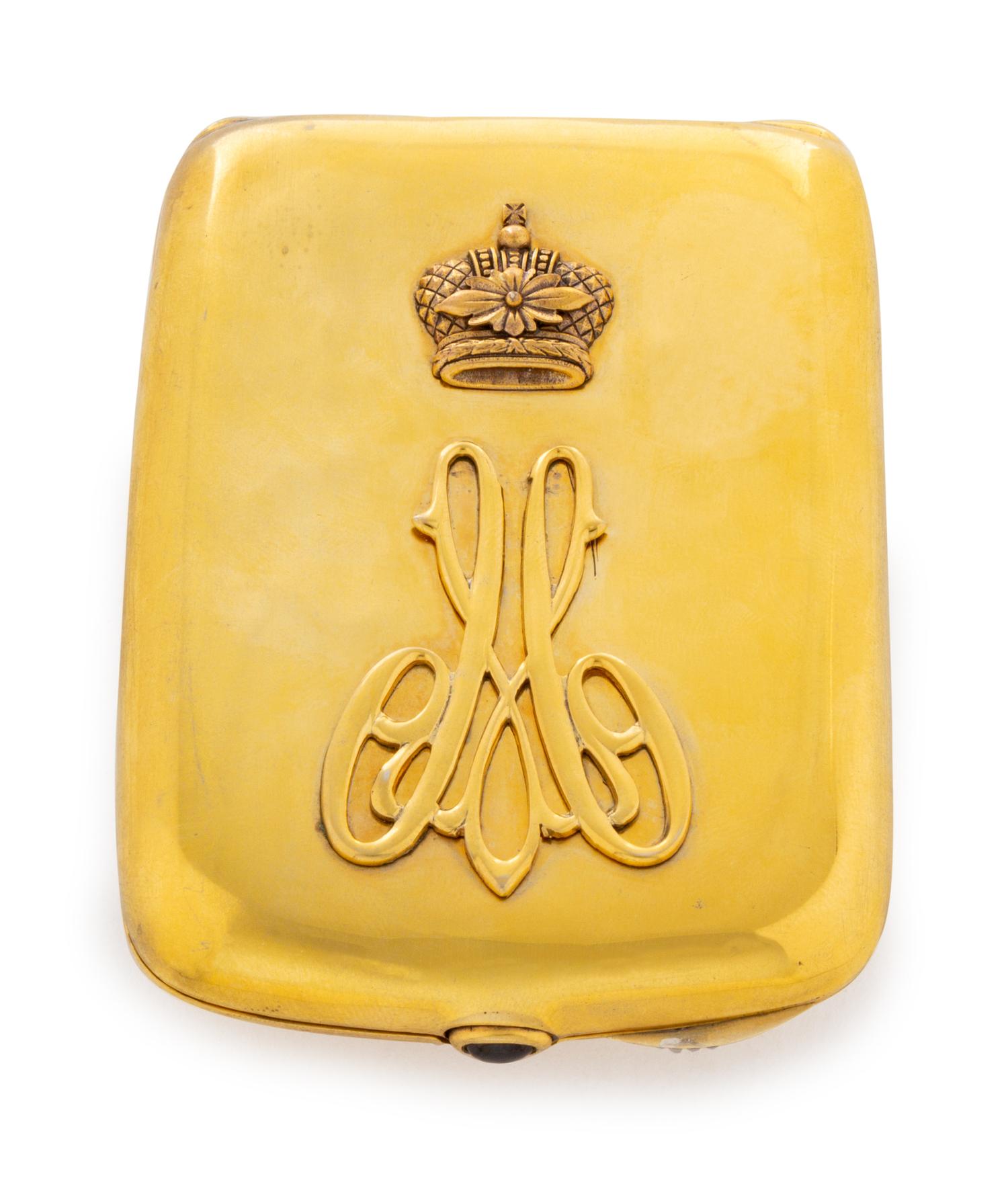 A Russian Enameled and Silver-Gilt Cigarette Case
