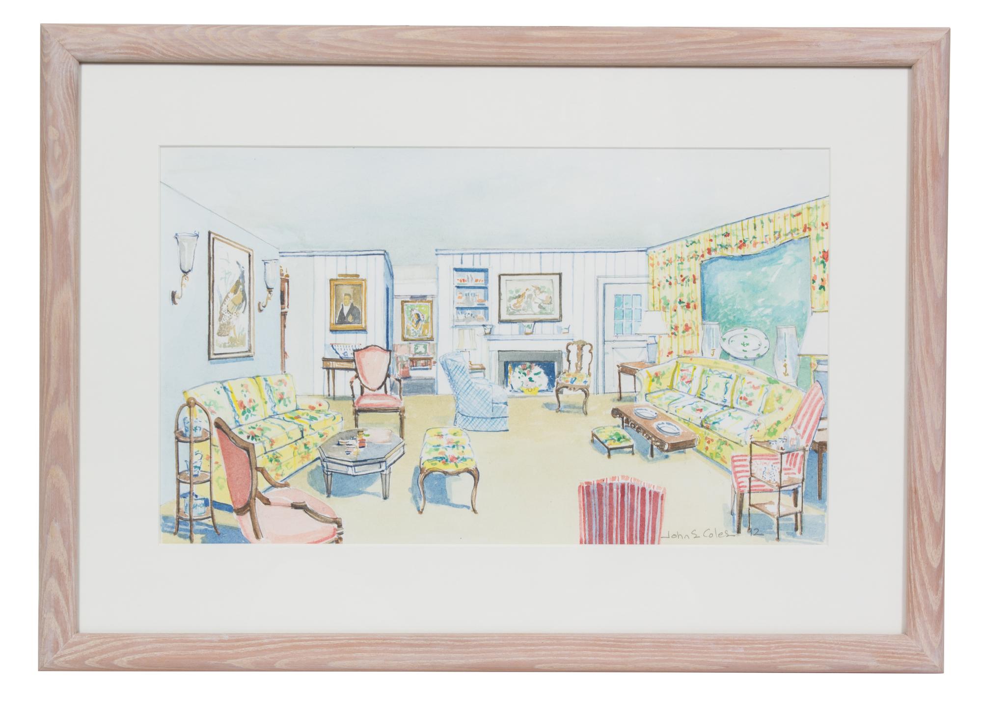 John Cole, (American, 20th Century), Pair of Interior Views, 1992