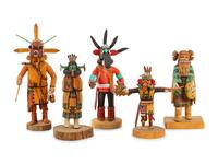 Collection of Hopi Katsinas, including Chaveyo