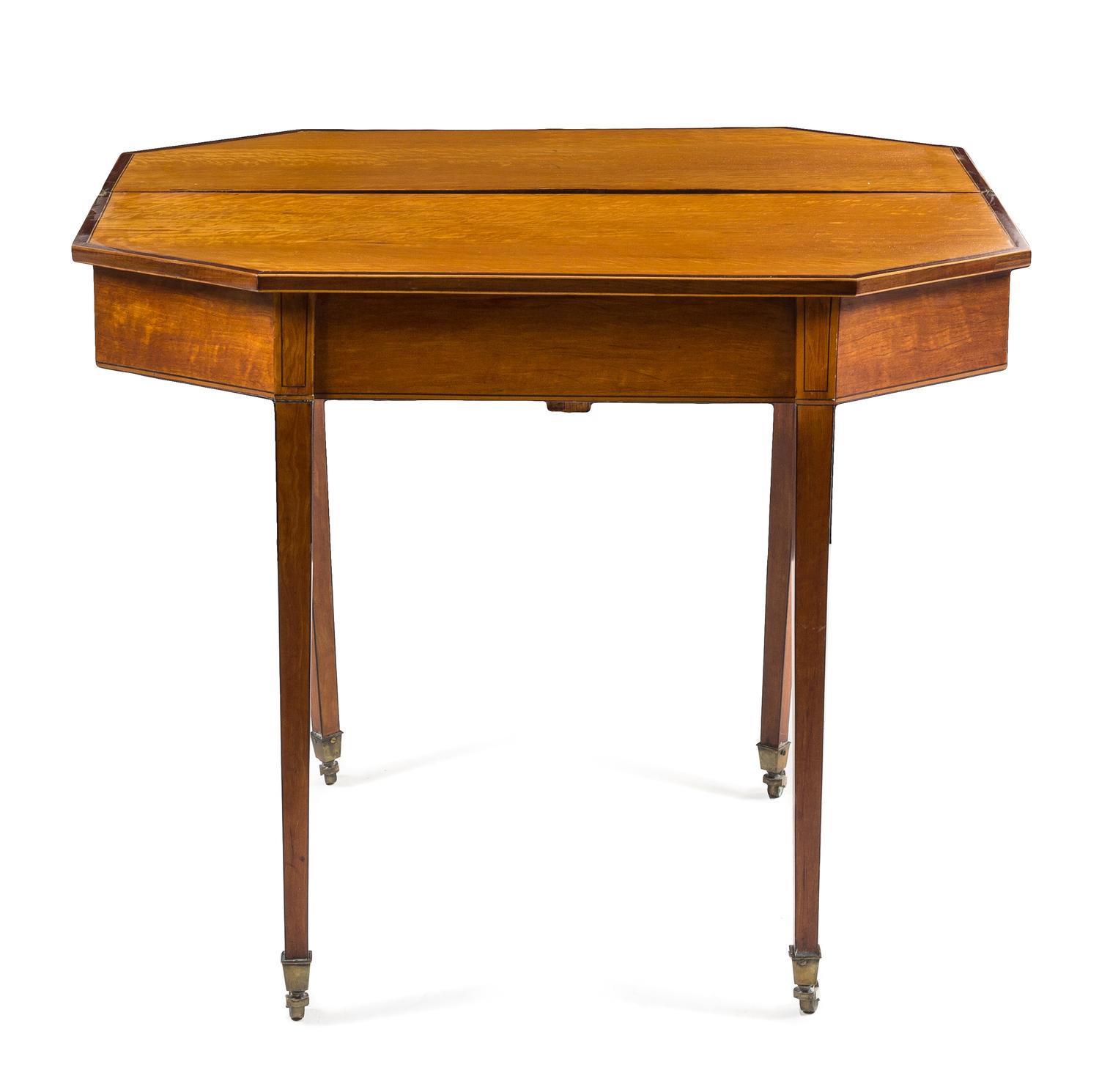 A George III Satinwood Flip-Top Table Height 29 x width 36 x depth 18 inches. — LATE 18TH CENTURY