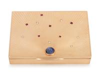 A Tiffany & Co. Gold, Diamond and Ruby Mounted Cigarette Case