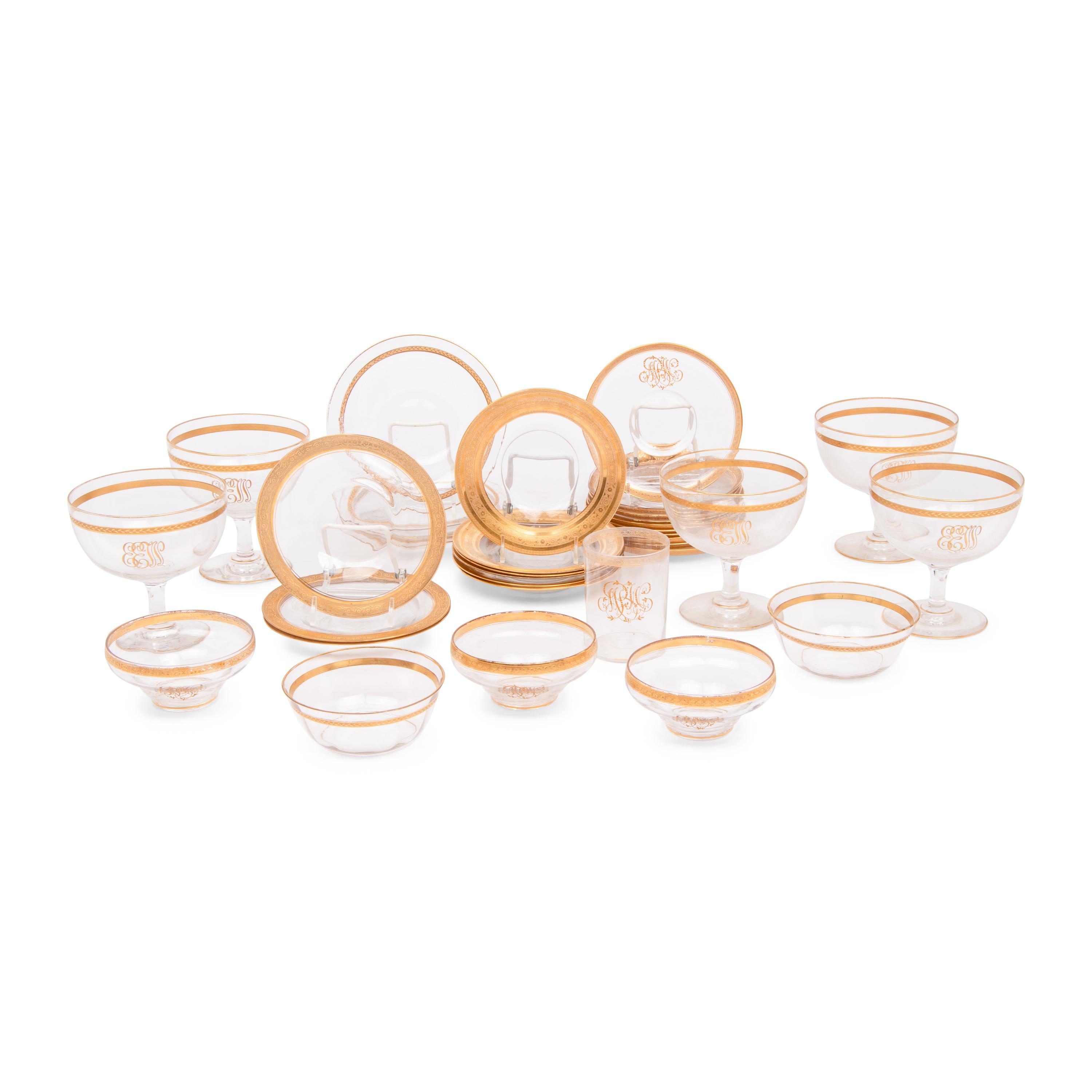 A Collection of Parcel-Gilt Glass Table Articles