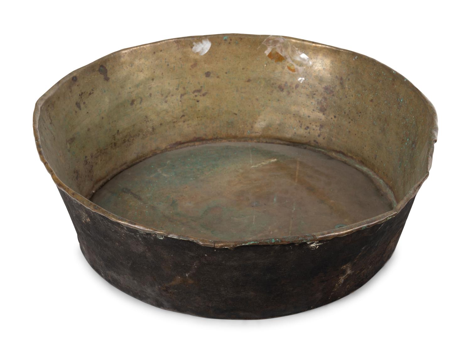 A Large English Brass Basin