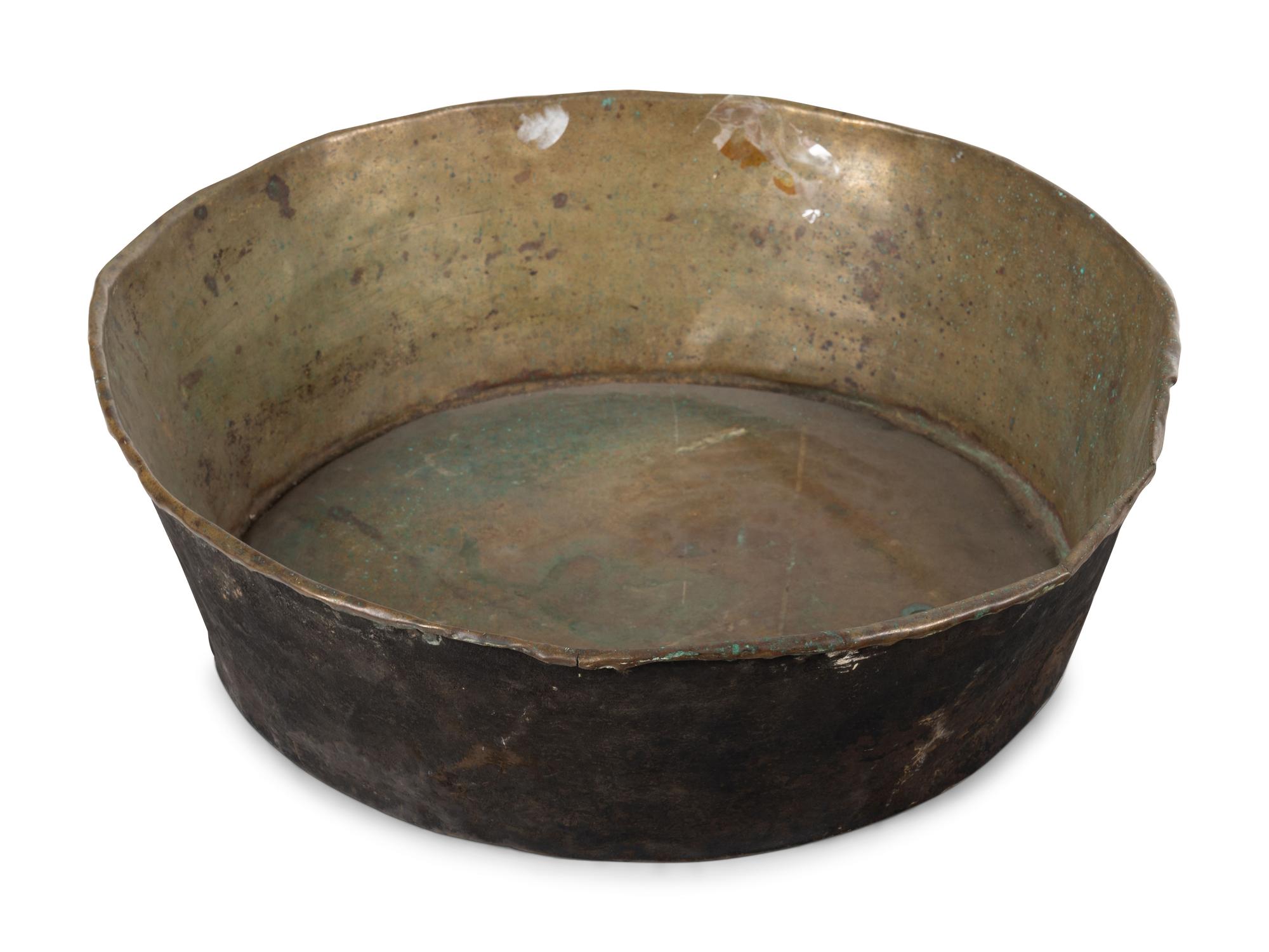 A Large English Brass Basin
