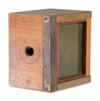 [EARLY PHOTOGRAPHY]. Miniature plate box camera, likely European.
