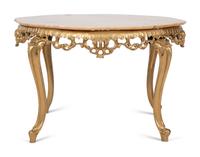 A Louis XV Style Marble Top Gilt Metal Low Table — 20TH CENTURY