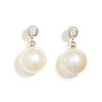 CULTURED SOUTH SEA PEARL AND DIAMOND EARRINGS