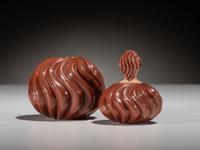 Redware Pottery Swirl Jars 2015 and 2021