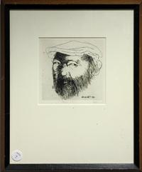 Leonard Baskin, (American, 1922-2000), Self Portrait at the Age of 44
