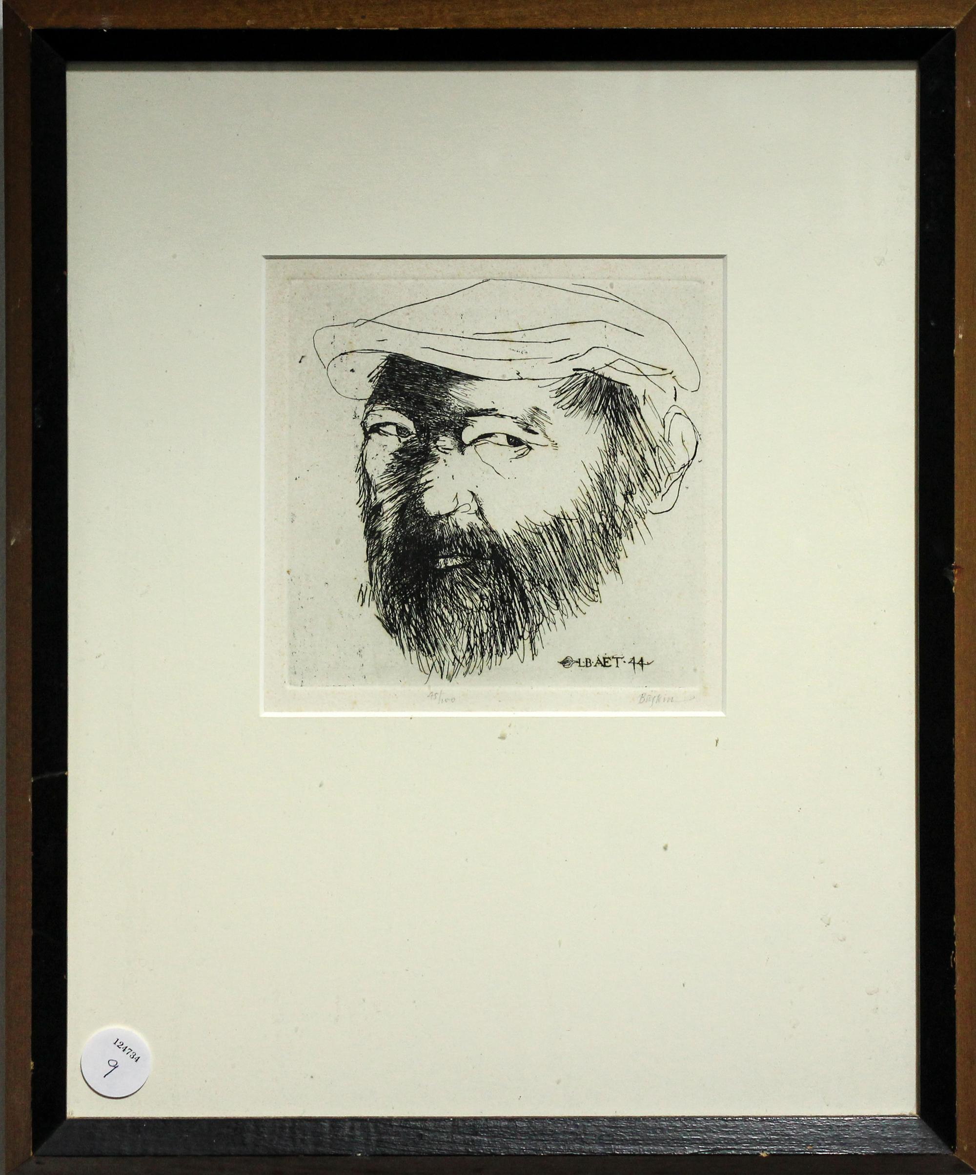Leonard Baskin, (American, 1922-2000), Self Portrait at the Age of 44