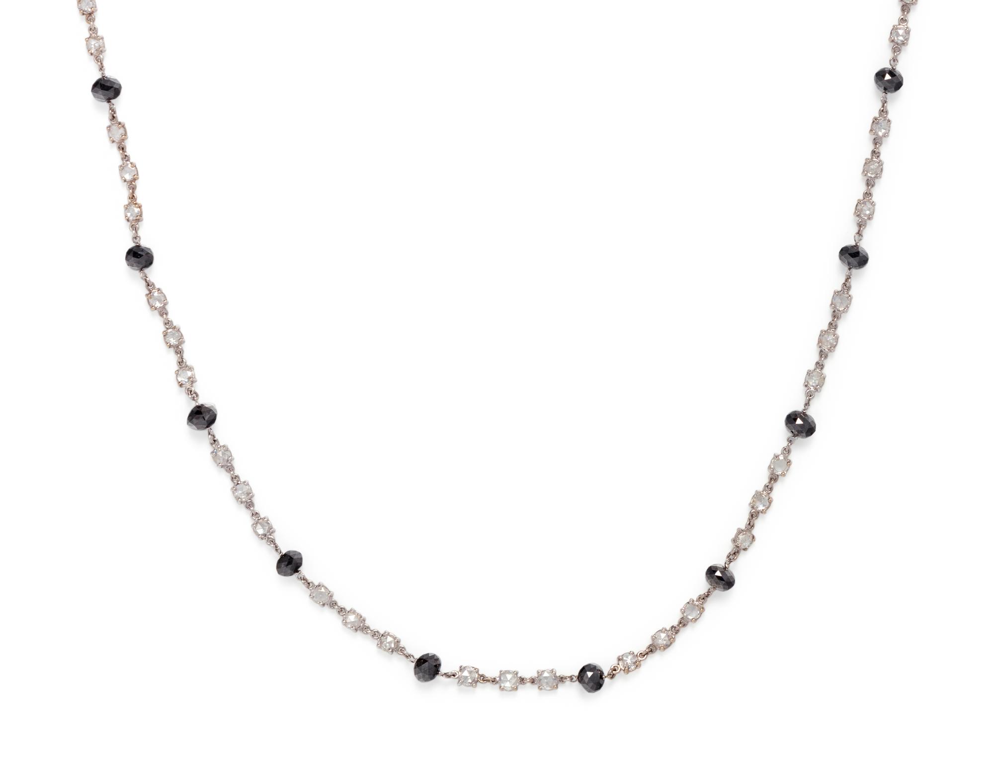 DIAMOND AND BLACK DIAMOND LONGCHAIN NECKLACE