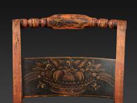 A Set of Four Classical 'Fancy' Stenciled Cane-Seat Side Chairs