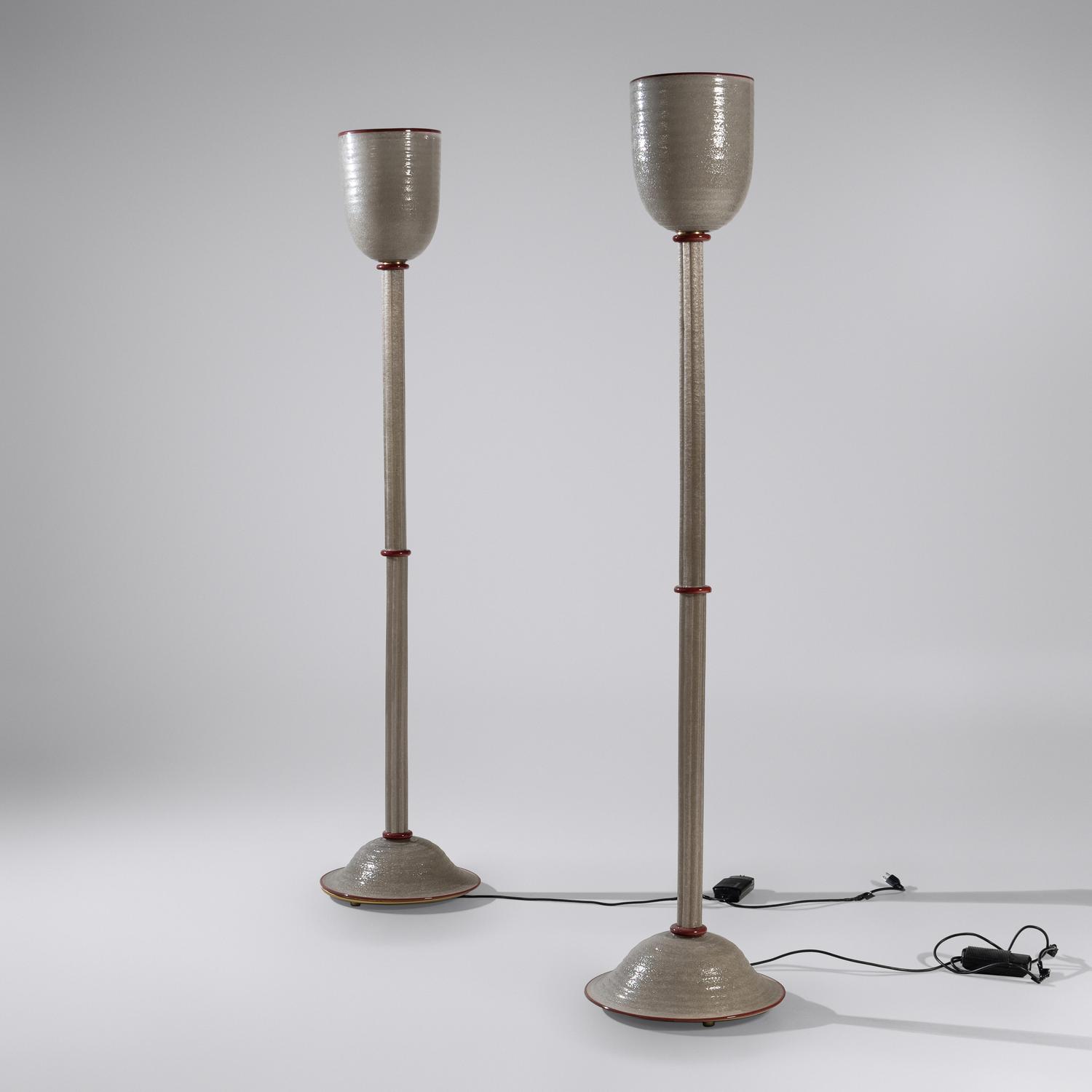 Pair of Murano Glass Floor Lamps
