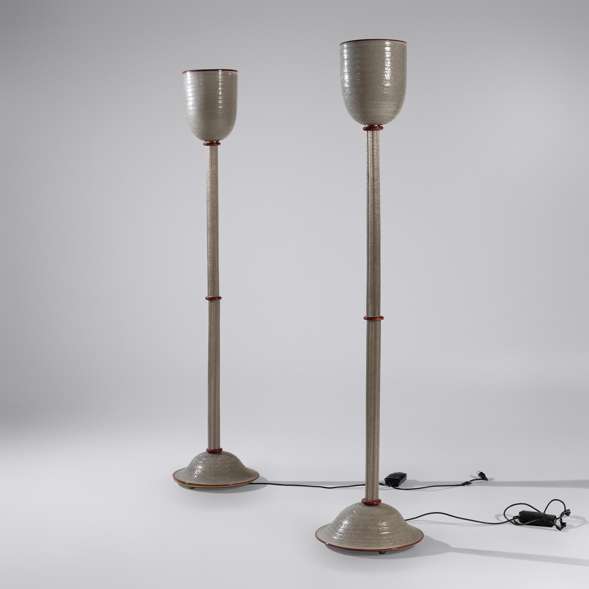 Pair of Murano Glass Floor Lamps