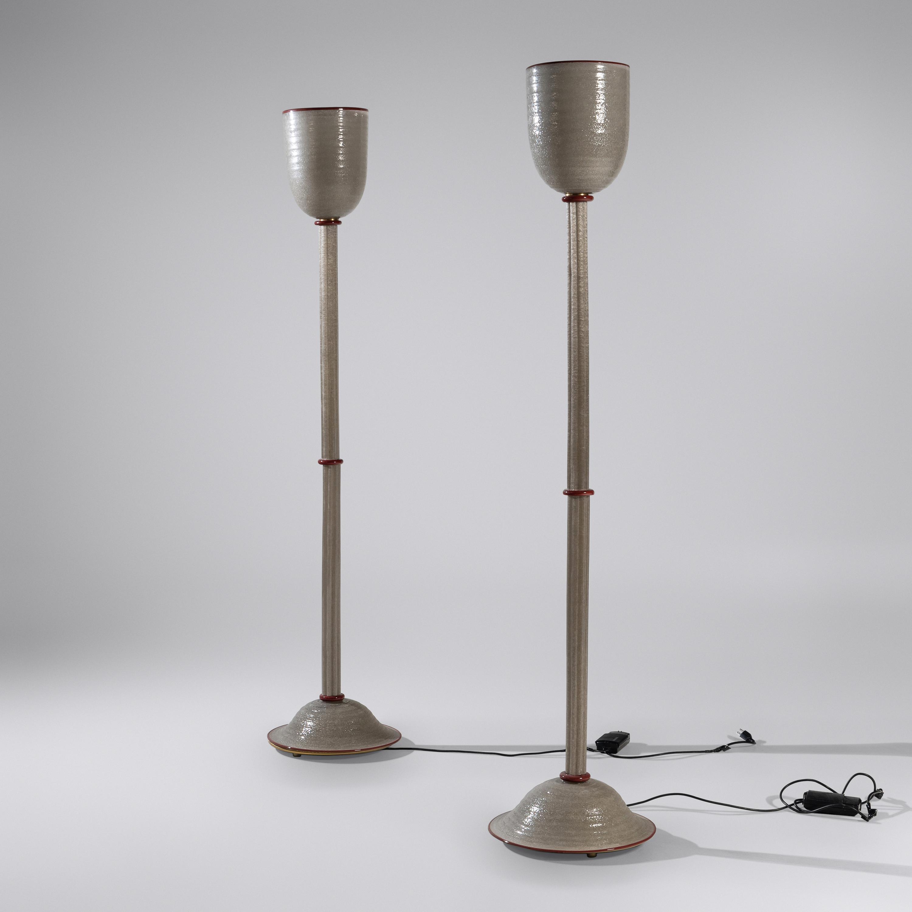 Pair of Murano Glass Floor Lamps