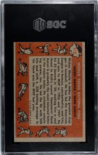 A 1958 Topps Mickey Mantle and Hank Aaron World Series Batting Foes Baseball Card No. 418 (SGC 5 EX)