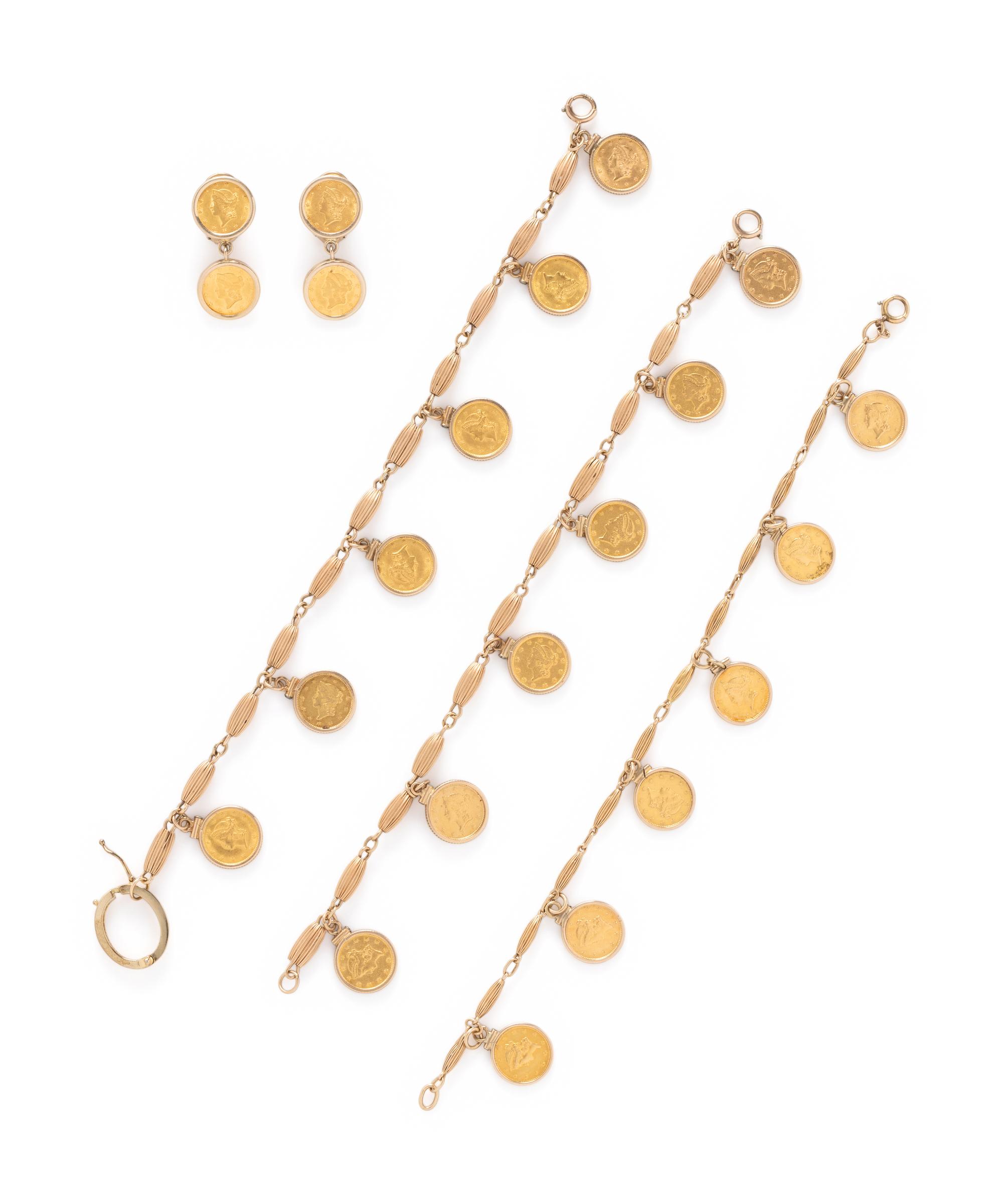 YELLOW GOLD COIN JEWELRY SUITE