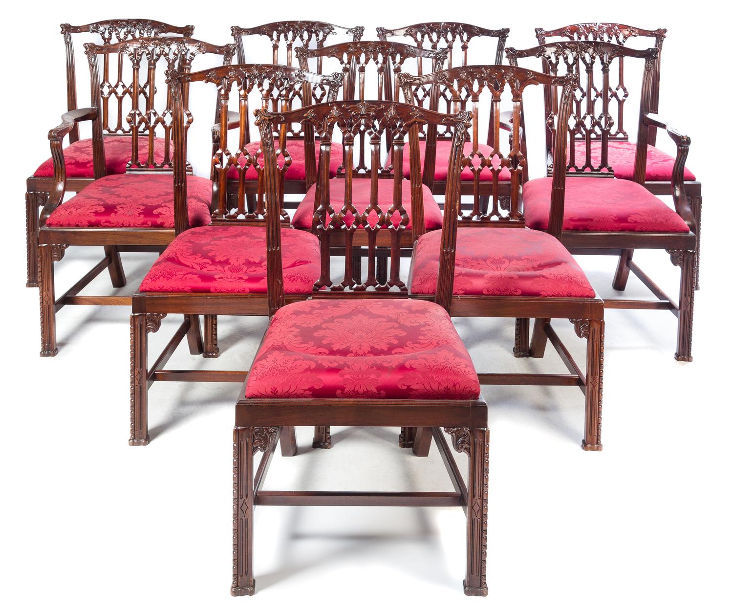 A Set of Irish George III Style Mahogany Dining Chairs Height 38 1/8 inches. — EARLY 20TH CENTURY