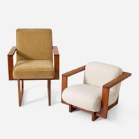 Vladimir Kagan (American, 1927-2016) Cubist Chair, Model 6724A, and Child's Cubist Club Chair, Vladimir Kagan Design Group, USA, designed 1967, the present lot circa 2005