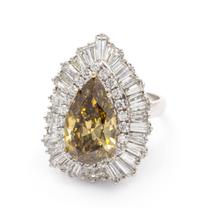 A Platinum, Treated Colored Diamond and Diamond Ring/Pendant, 10.70 dwts.