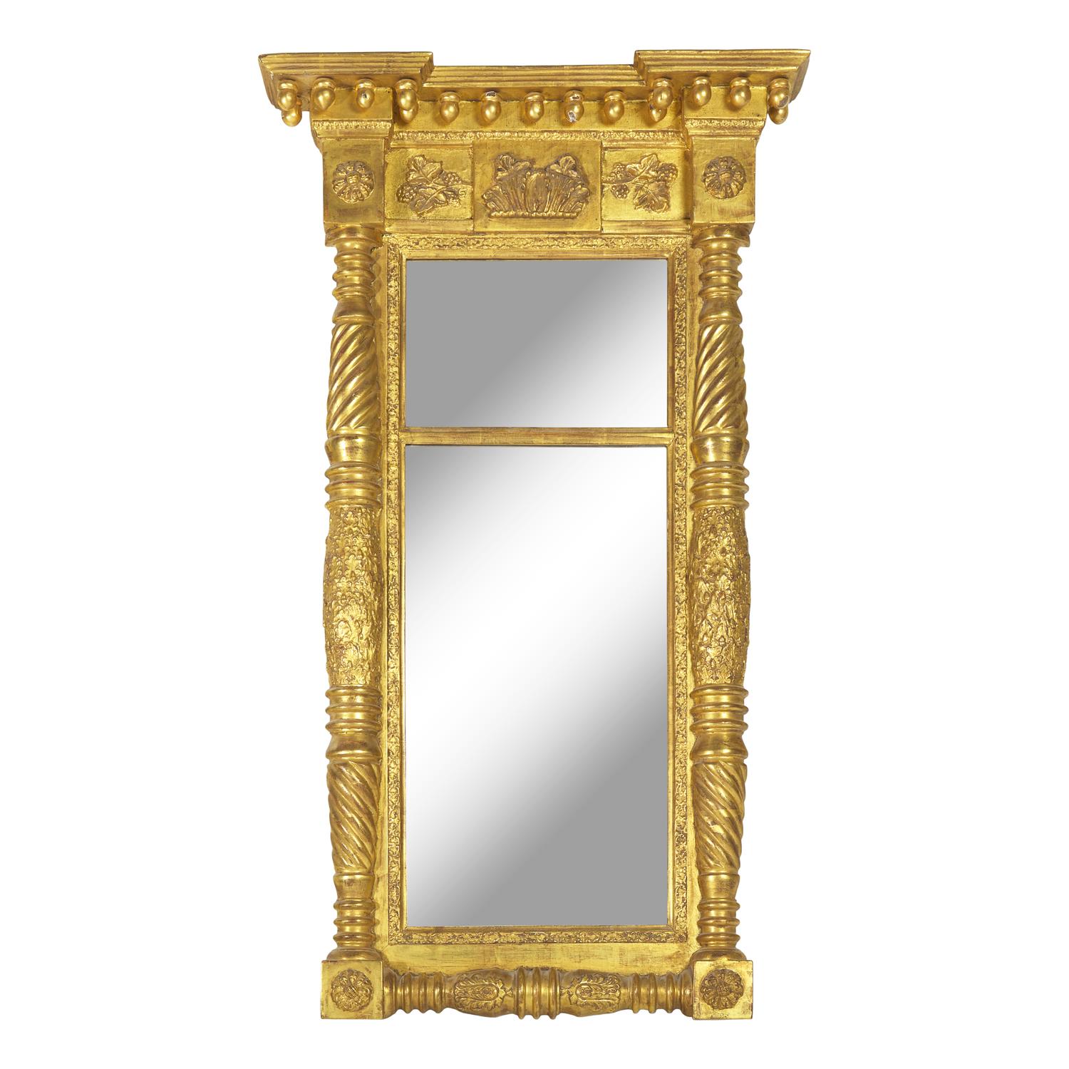 A Federal Giltwood and Gesso Pier Glass
