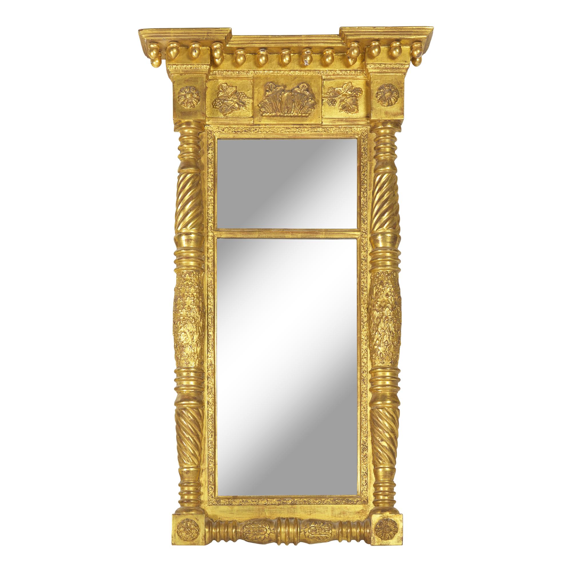A Federal Giltwood and Gesso Pier Glass