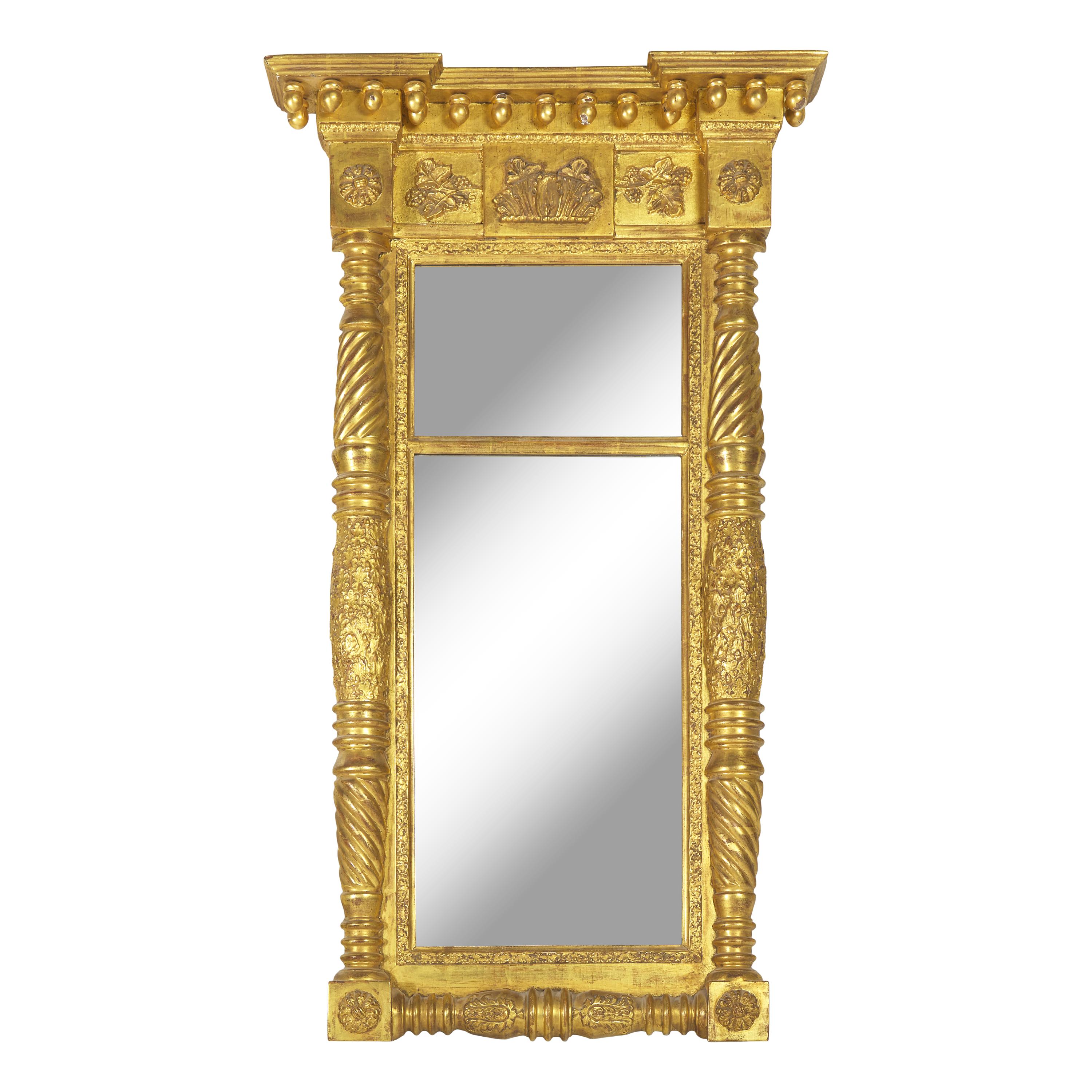 A Federal Giltwood and Gesso Pier Glass