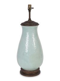A Chinese Celadon Vase Mounted as a Lamp