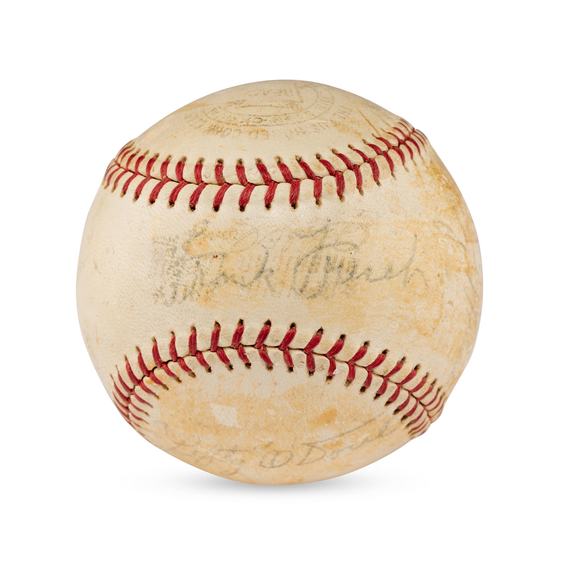 A Vintage Mulit Signed Autograph Baseball Featuring Hall of Famers and Notables (Beckett Authentication Services Letter of Authenticity)