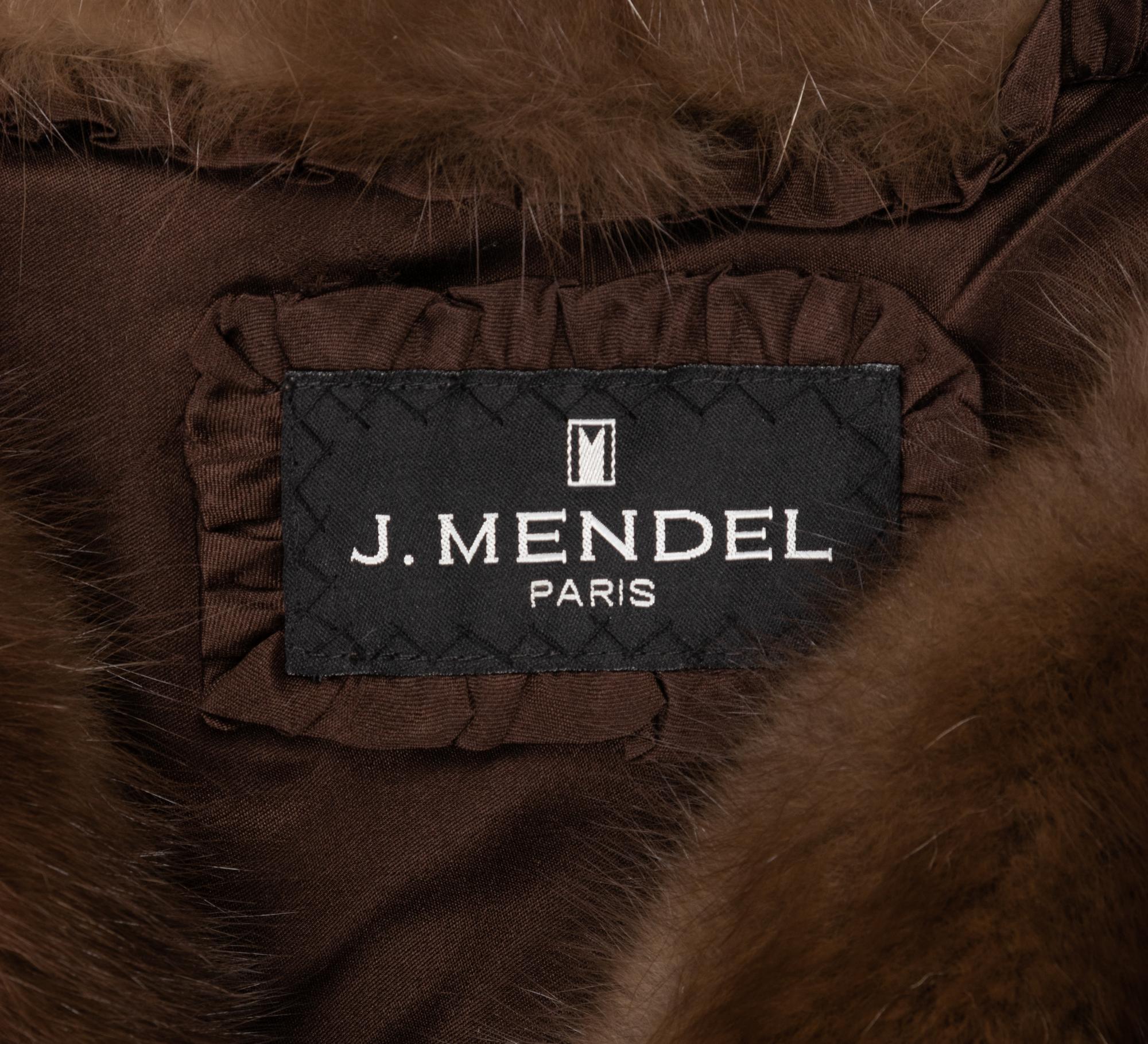 J. Mendel Sable Shrug with Satin Ribbon Bow