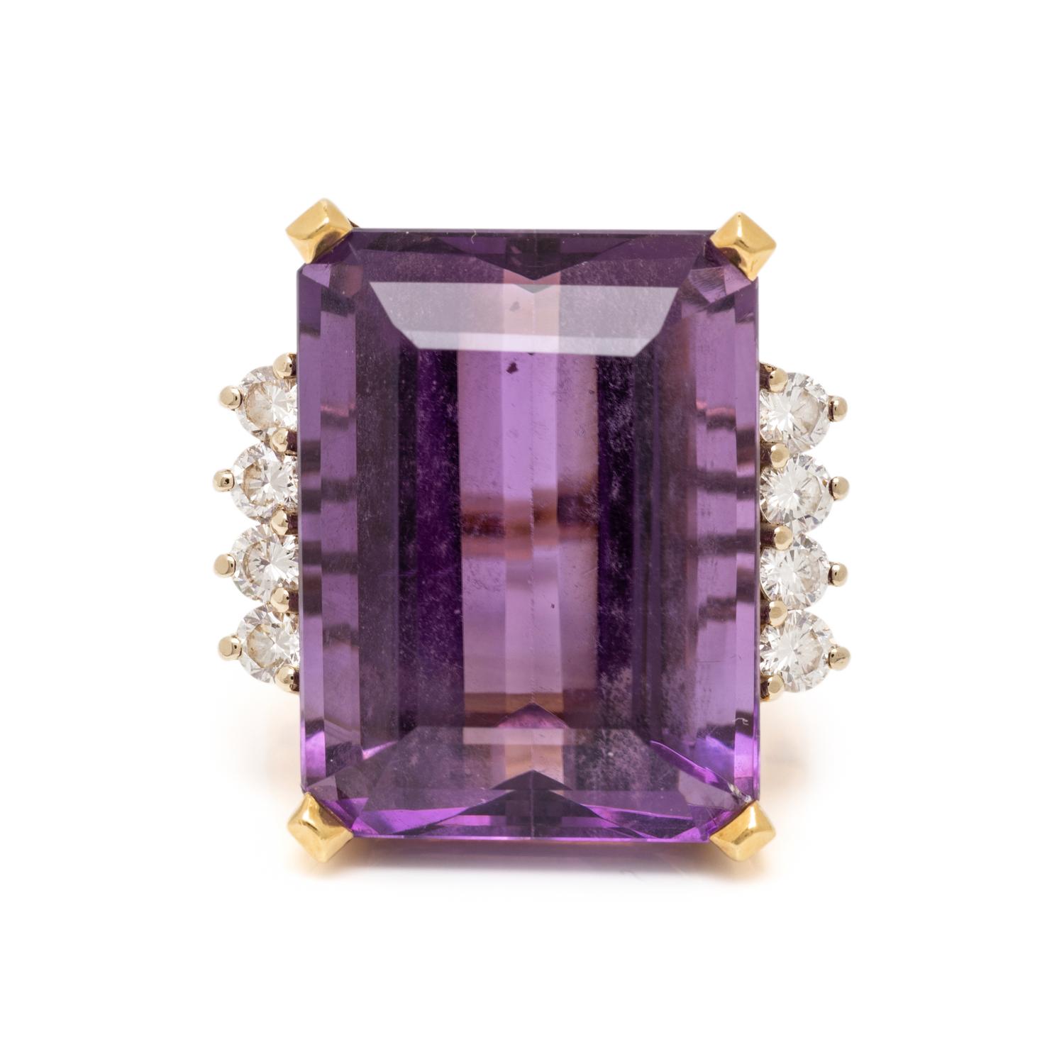 AMETHYST AND DIAMOND RING