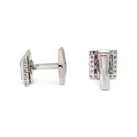 SYNTHETIC RUBY AND DIAMOND CUFFLINKS