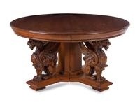 A German Carved Oak Dining Table