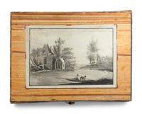 A French Faux Bois and Grisaille-Painted Box