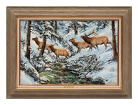 Elk In Snow