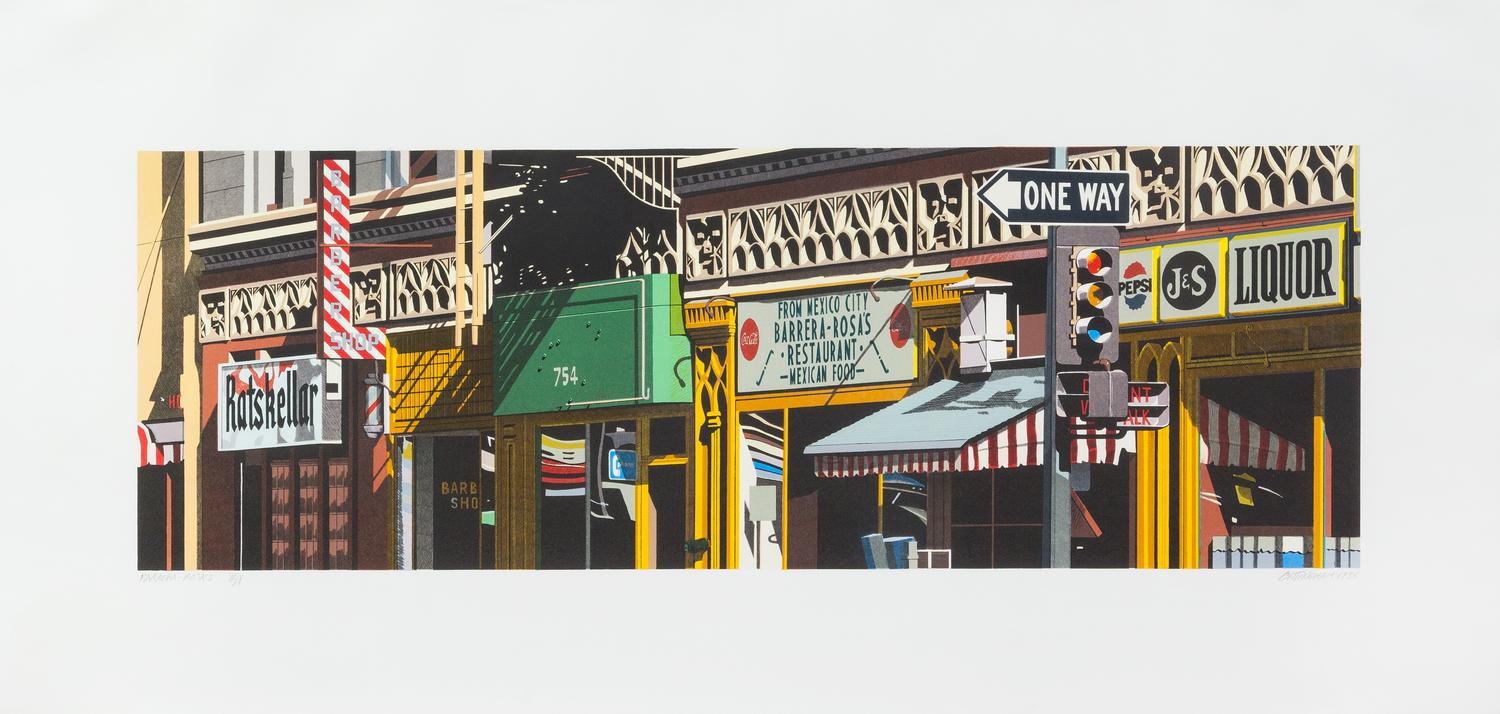 Robert Cottingham, (American, b. 1935), Barrera-Rosa's, 1986 (group of three)