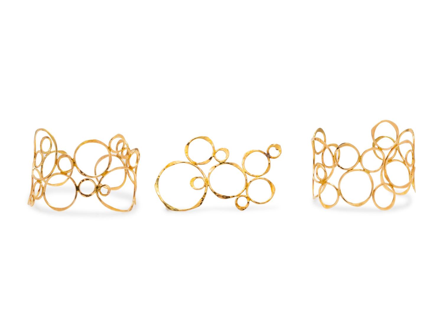 A Collection of 14 Karat Yellow Gold Jewelry, Randi Eckert for Calf & Dragon,