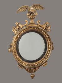 A Federal Giltwood Bull's Eye Looking Glass