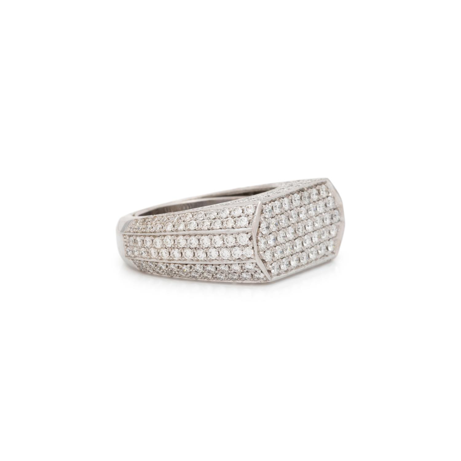 PLATINUM AND DIAMOND PLAQUE RING