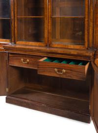 An English Walnut Breakfront Bookcase