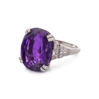 AN IMPORTANT ANTIQUE, COLOR-CHANGE SAPPHIRE AND DIAMOND RING, BY GILLOT