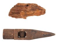 [CIVIL WAR]. Folk art carved artifact & minie ball from Spotsylvania. Ex Julian Converse Collection.