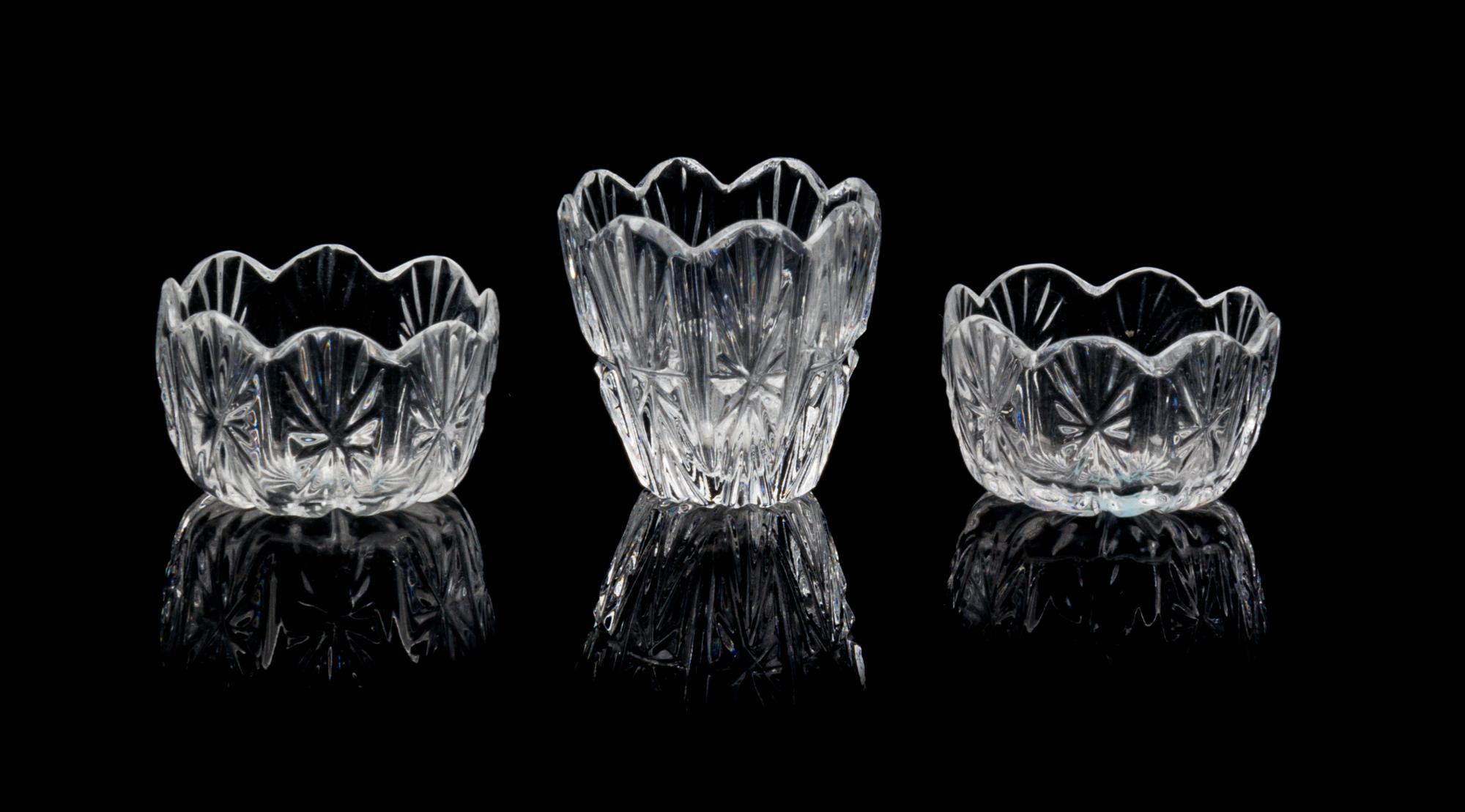 Three Crystalina Bowls Diameter of largest 3/4 inch. — Jim Irish