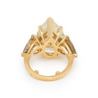 COLORED DIAMOND AND YELLOW GOLD RING